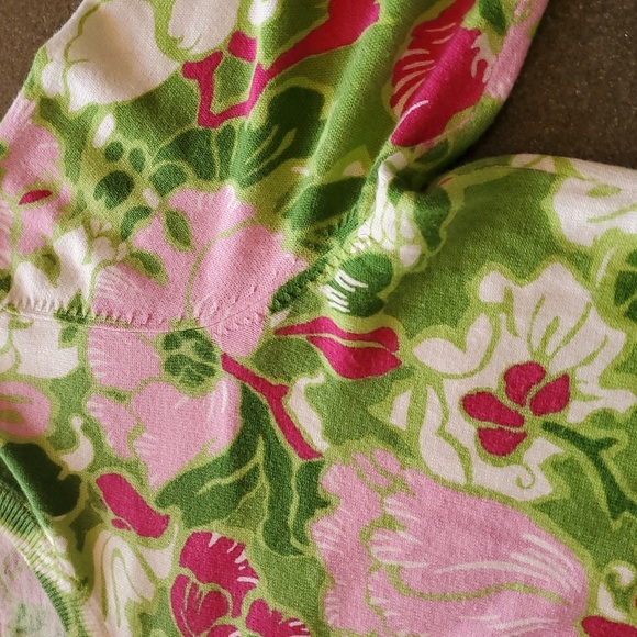 Talbots Floral Green and Pink Floral Long Slv Unique Buttons Sz MP Cardigan - Picture 4 of 10